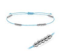 Petite Silver Balls on Shiny Rope Anklet ANK-200